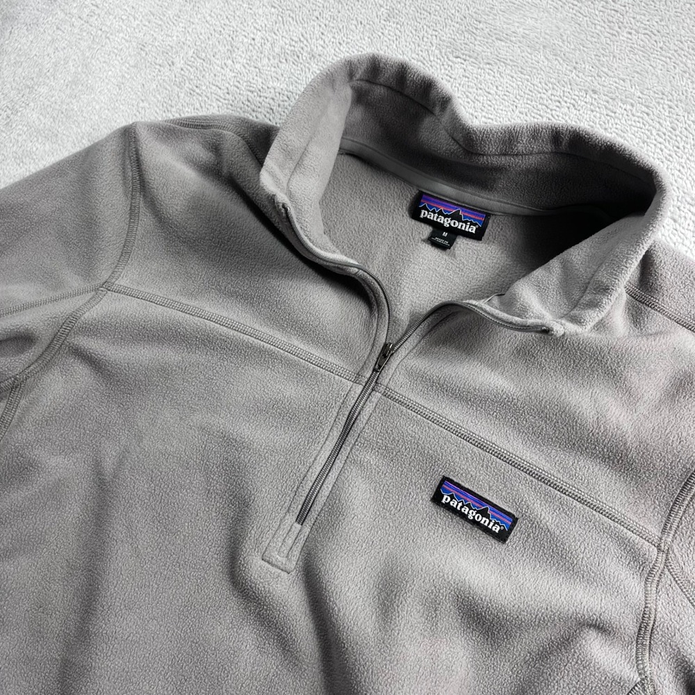 Patagonia Mens Micro D 1/4-Zip Fleece Pullover Grey M 26176 FA18